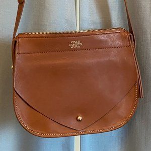 VInce Camuto camel cross-body leather purse